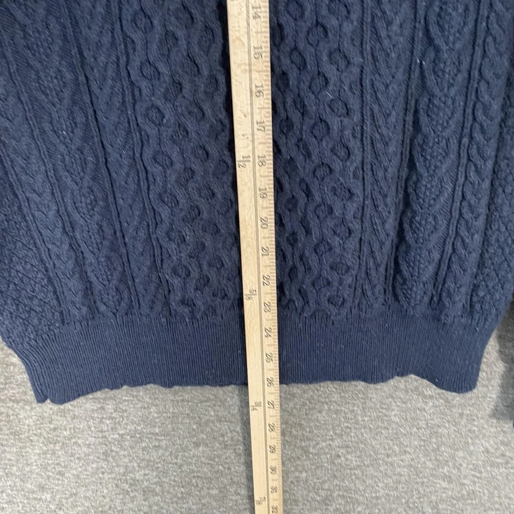 Polo Ralph Lauren Sweater Mens XLT Blue Cotton Cable Fisherman Knit Crewneck
